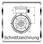 E Motoren, Zeichnung Beispiel B5 Flanschmotor, Link zum Download Technik.