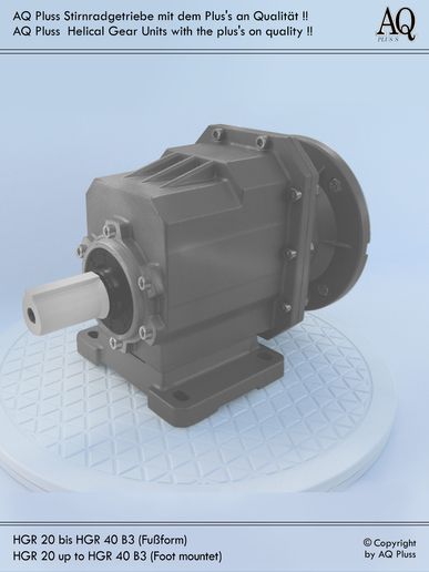 Stirnradgetriebe B3 Fußbauform - ohne E Motor - Sologetriebe