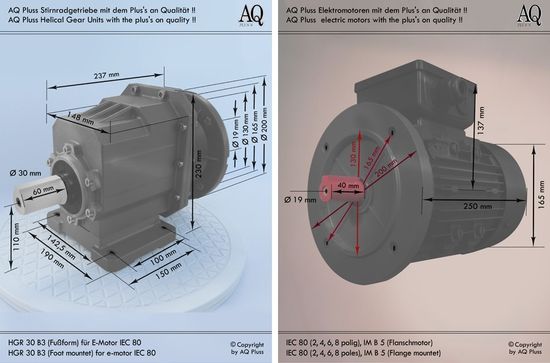 B3/14 gr Fuß/Flansch-Motor