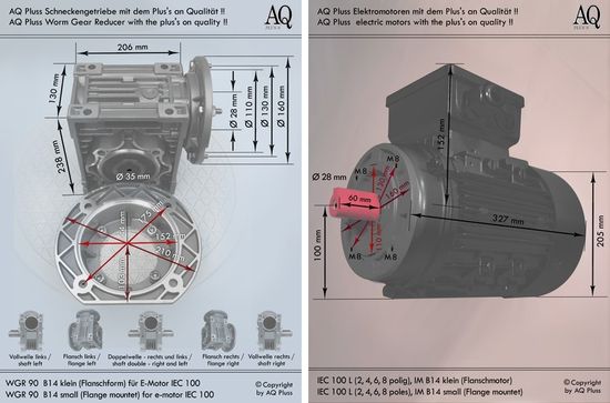 B3, der Fußmotor, die Standardbauform des IEC Normmotors, auch bei EP Motoren.