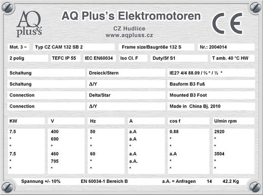 Elektromotor B5 Flanschmotor, IEC 90 L diese Baugröße beinhaltet mehrere Leistungen und Drehzahlen.