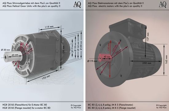 Elektromotor B5 Flanschmotor, IEC 250 M ( 4,6 und 8 polig ) diese Baugröße beinhaltet mehrere Leistungen und Drehzahlen.