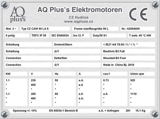 Elektromotor B14 gr Flanschmotor, IEC 63 diese Baugröße beinhaltet mehrere Leistungen und Drehzahlen - unabhängig von der Bauart.