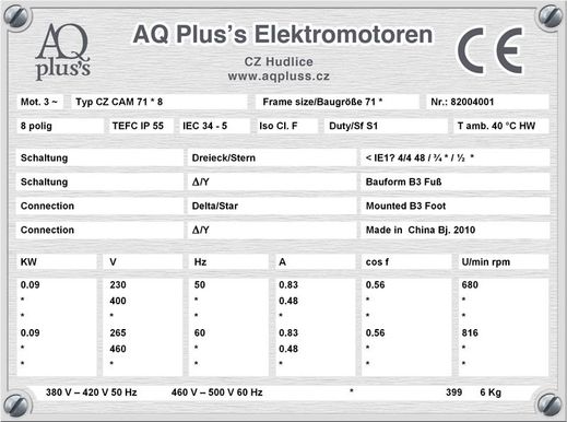 Elektromotor B3/5 Fuß/Flansch-Motor, IEC 90 S diese Baugröße beinhaltet mehrere Leistungen und Drehzahlen.