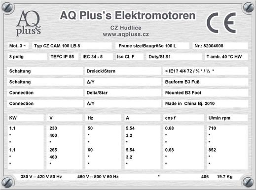 Elektromotor B3/5 Fuß/Flansch-Motor, IEC 180 L diese Baugröße beinhaltet mehrere Leistungen und Drehzahlen.