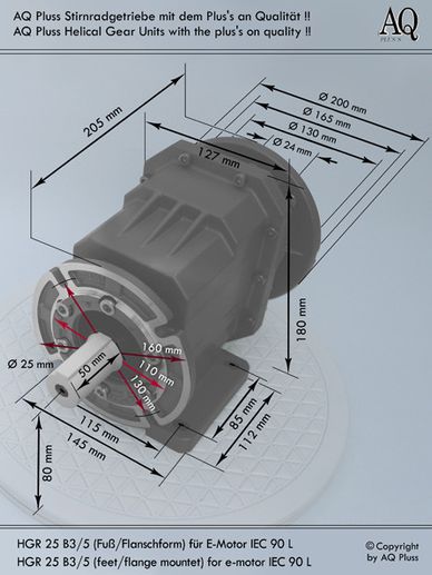 0,3/0,22 KW, 4/6 polig, 2 Drehzahlen, konstantes Gegenmoment, Dahlander, B3 Fußmotor, Tabellen im Downloadbereich. 