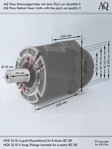 0,55 KW, 4 polig, B3 Fußmotor, OHNE  (OHNE !!) Anlaufkondensator, nur mit Betriebskondensator, Leichtanzug.